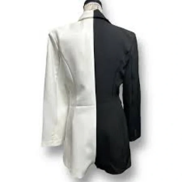 Endless Rose Black and White Romper Blazer - Picture 4 of 4